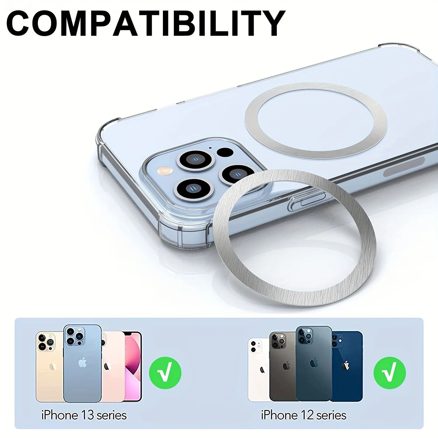 Magnetic Charging Ring Adhesive Plates Set