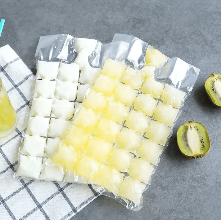 Self-Sealing Disposable Ice Cube Bags – Space-Saving Freezer Ice Tray Alternative (10 Pack)