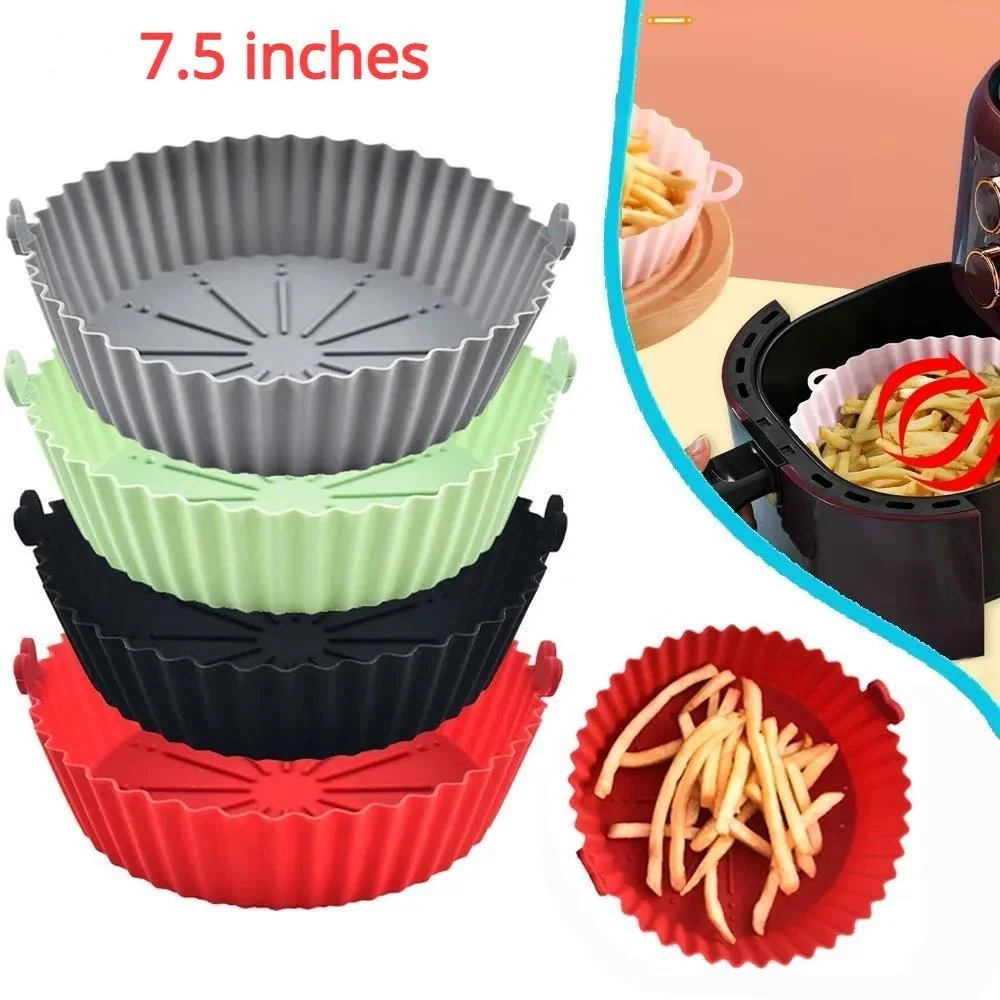Premium Air Fryer Silicone Basket Liners Reusable Non Stick Pot & Parchment Paper Replacement