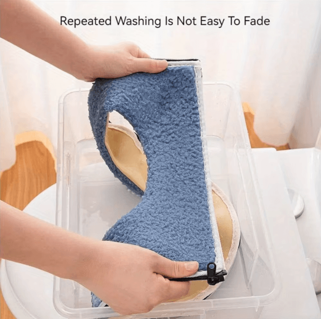 Winter Toilet Seat Cushion Set Thickened Washable Soft Cover with Zipper