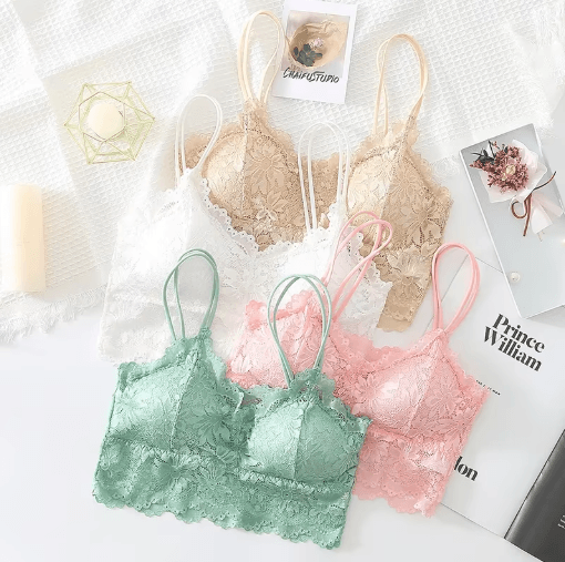 EleganceFit Seamless Wireless Lace Bralette Top
