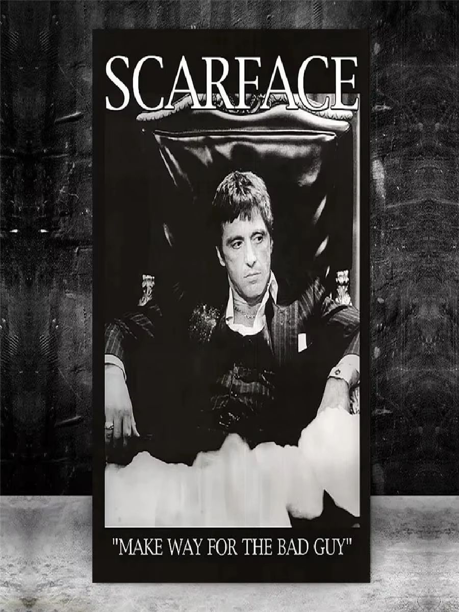 Scarface Tony Montana Canvas Poster Gangster Movie Wall Art Print