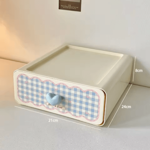 Sweetheart Pink Drawer Storage Box Desktop Makeup and Desk Organizer