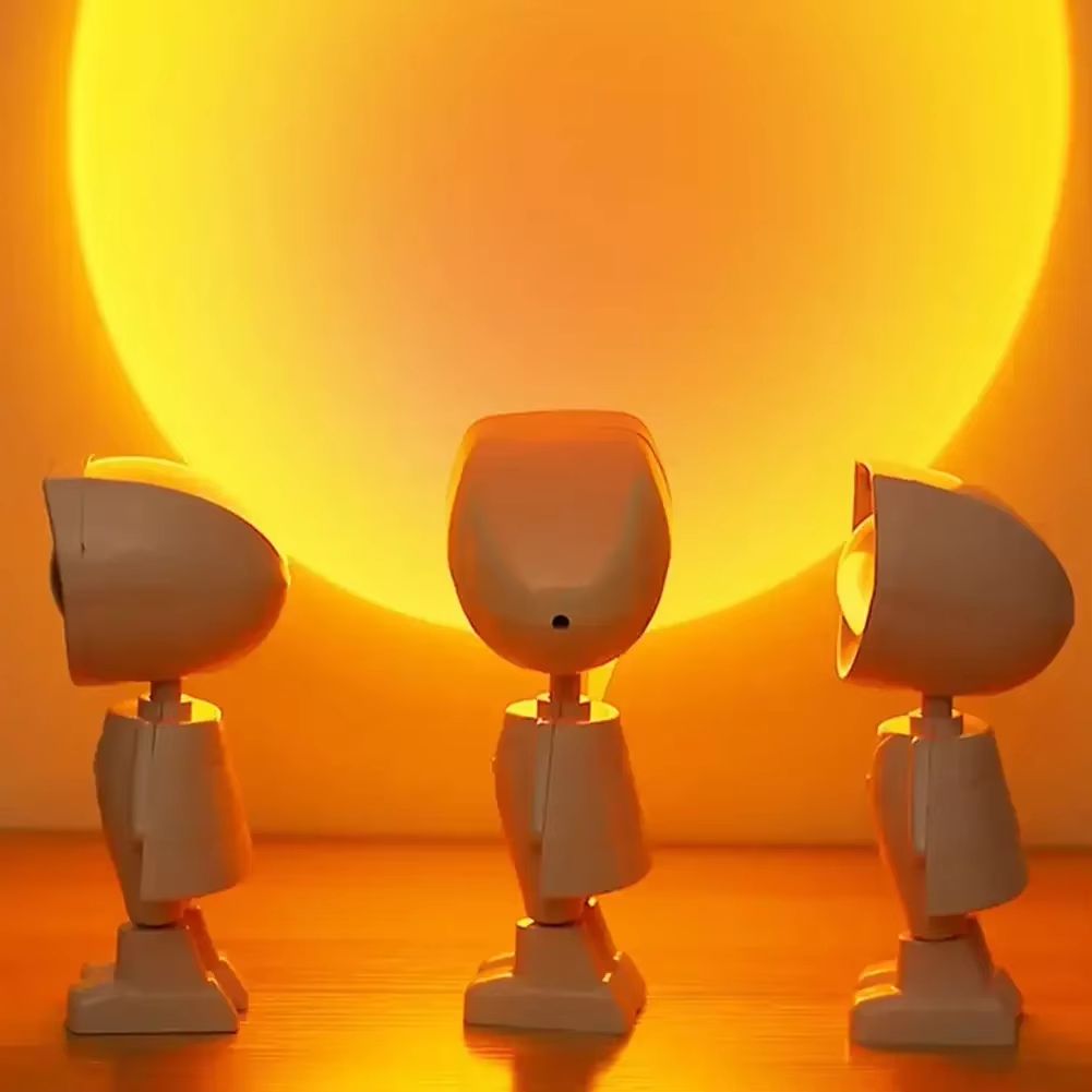 Astronaut Robot LED Sunset Projection Lamp Rechargeable Mood Light