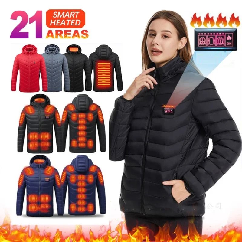 Heated Jacket Men Women USB Self Heated Clothing Warm Winter Coat