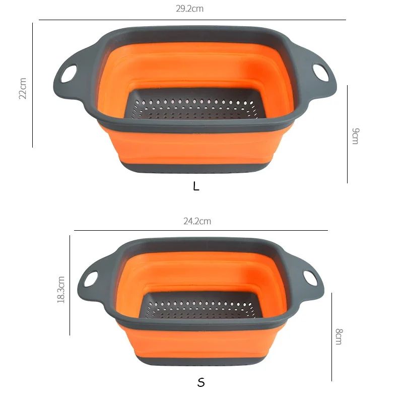 Foldable Silicone Drain Basket – Collapsible Fruit & Vegetable Washing Colander