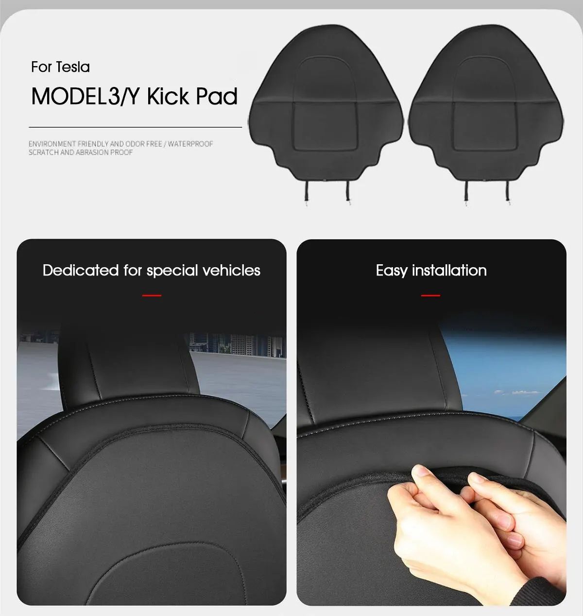 Premium Leather Tesla Seat Back Protector for Model Y & Model 3
