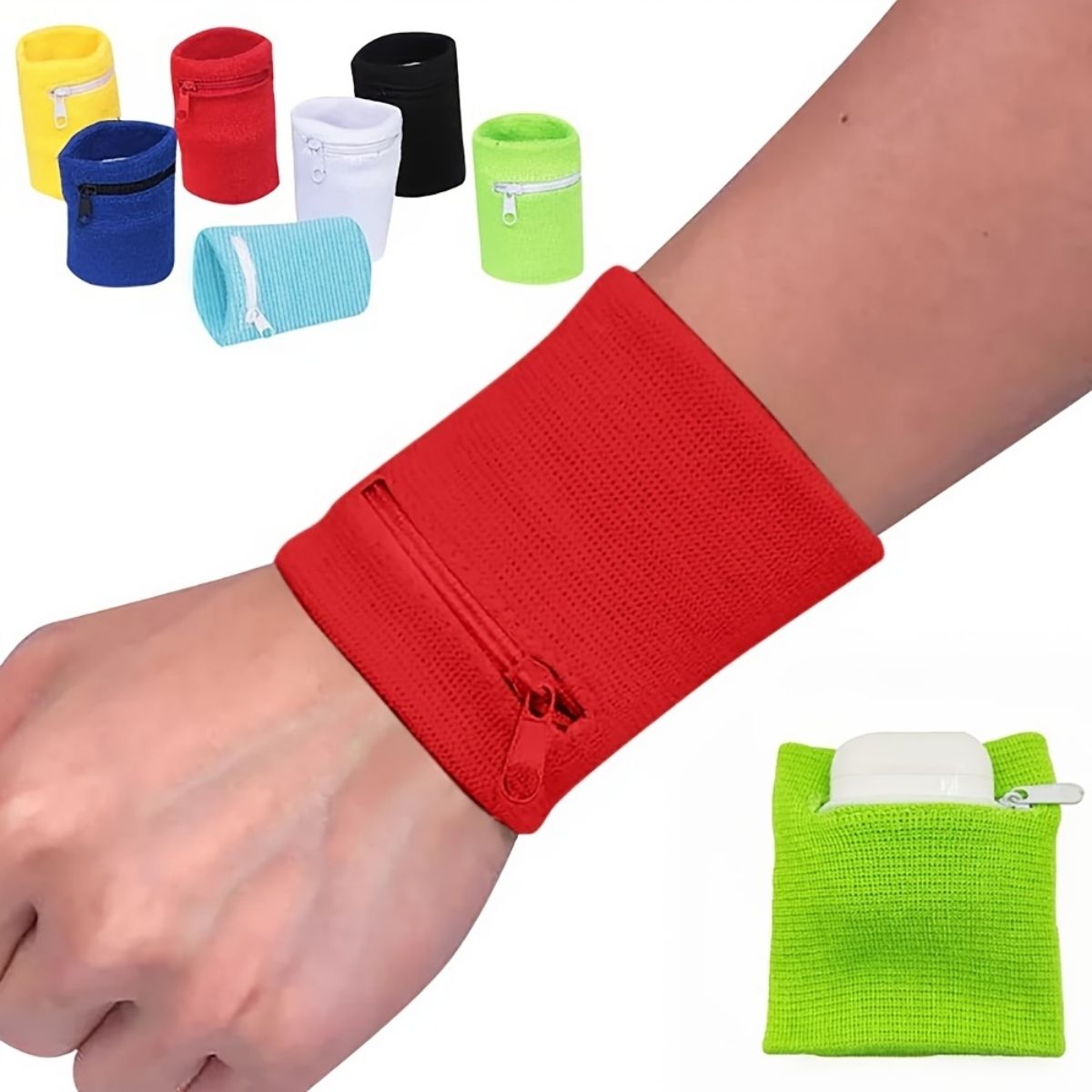 Pro Zippered Wrist Wallet Sweatband Lightweight Sports Pouch for Essentials