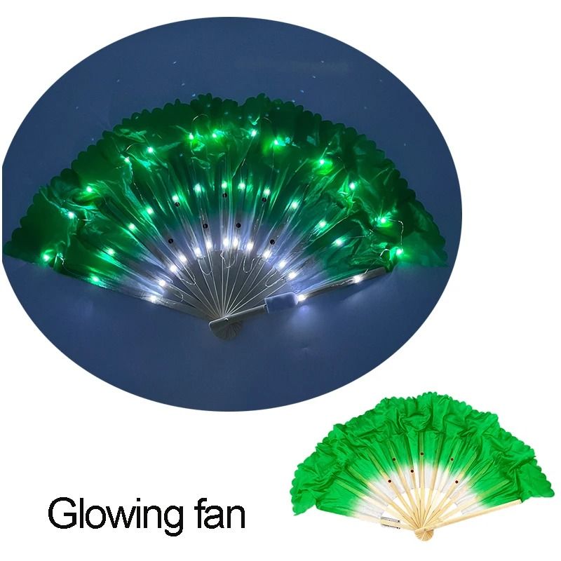 LED Folding Fan Light Up Hand Fan Glowing Party Festival Fan