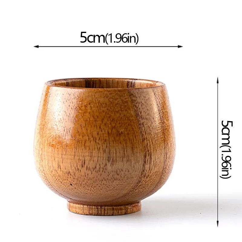 Handcrafted Jujube Wood Mug – Natural Wooden Coffee Cup with Ergonomic Handle