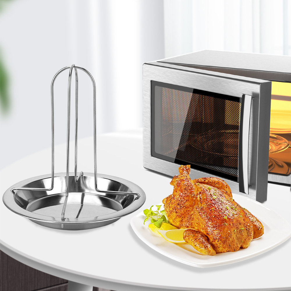 Heavy-Duty Chicken Roaster Rack, Carbon Steel Grill Stand for Perfectly Roasted Chicken, Outdoor BBQ & Kitchen Use