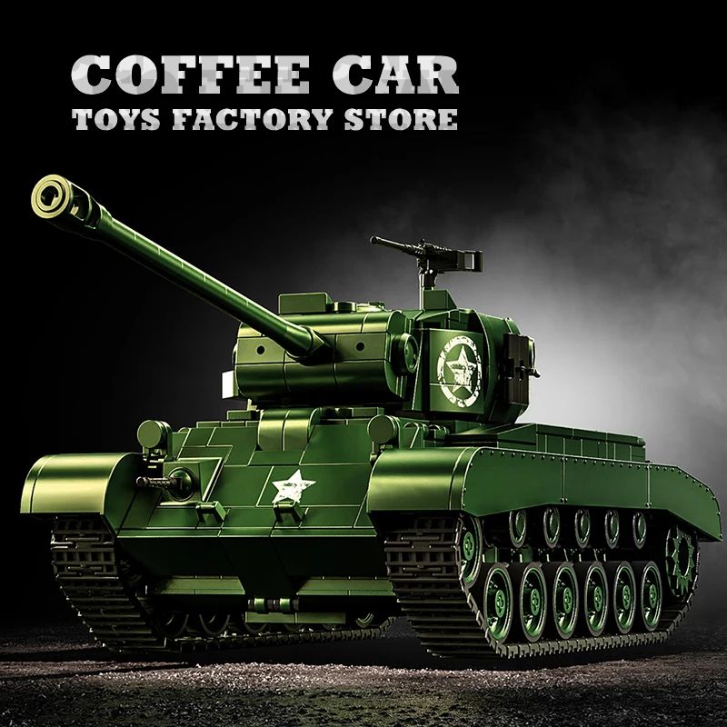 WWII US Army M4 Tank Building Blocks Set Military Model Puzzle Toy
