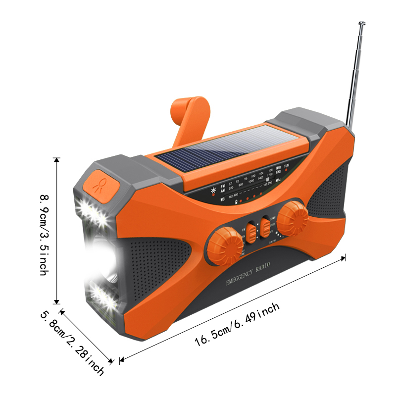 Solar Emergency Radio with Hand Crank Charger, NOAA Weather Alert & LED Flashlight