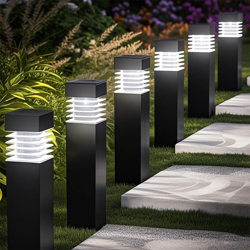 Square LED Solar Ground Lights Waterproof Outdoor Garden Pathway Lantern