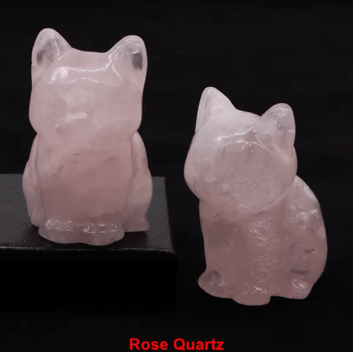 Hand-Carved Amethyst Cat Figurine Crystal Animal Statue for Chakra Healing & Meditation Decor