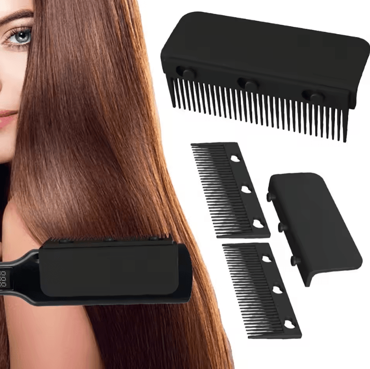 Flat Iron Comb Attachment – Clip-On Hair Straightener Comb for Smooth, Frizz-Free Styling