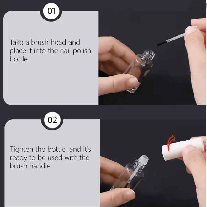Disposable Nail Polish Brush Set 50 Piece Flat Brushes with Handle