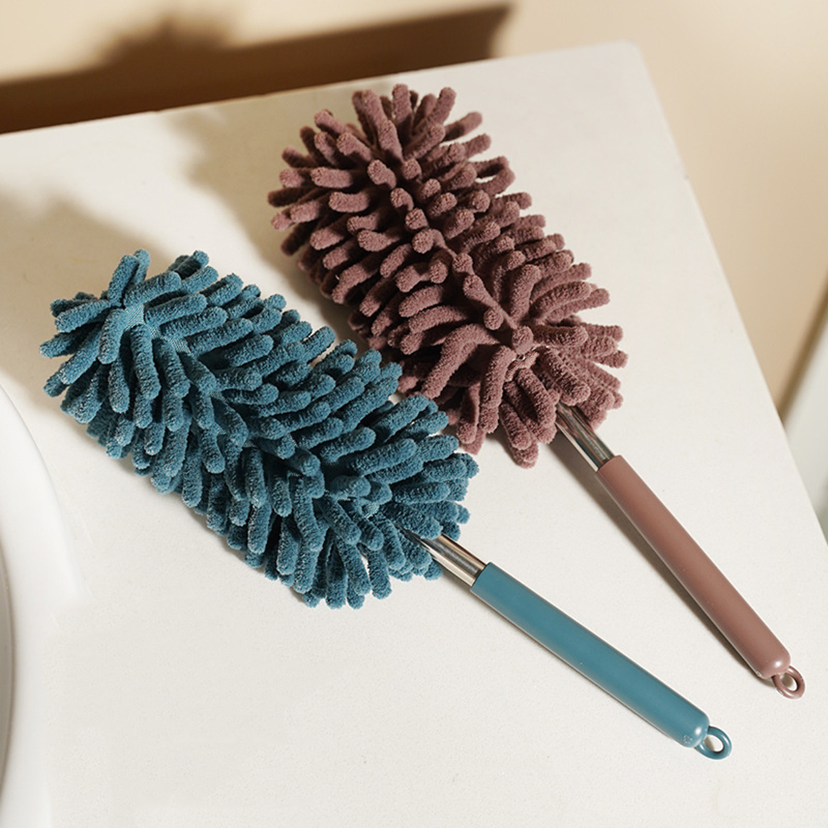 Multifunctional Washable Mini Telescopic Duster, Extendable Handle, Soft Chenille, Lint-Free for Easy Cleaning