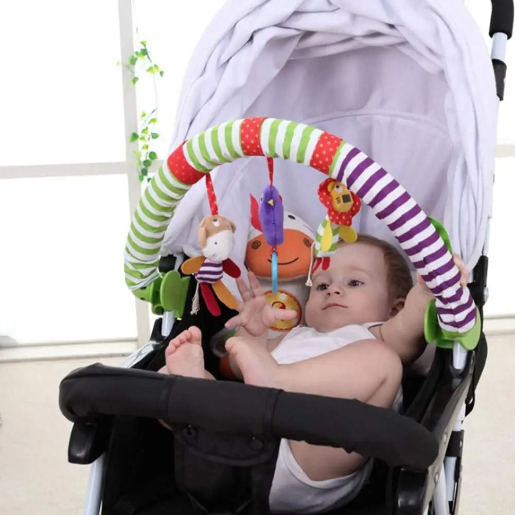 New Hanging Spiral Rattle Stroller Toy Soft Plush Crib Car Seat Lathe Activity Toy