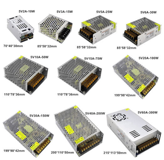AC 220V to DC 5V / 12V / 24V / 36V Switching Power Supply SMPS (1A–30A)