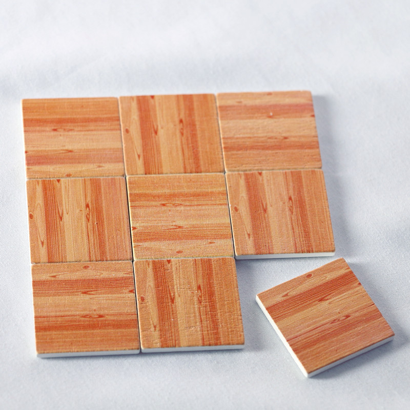 Miniature Dollhouse Flooring, Solid Wood Floor Tiles for Scale DIY Dollhouse Accessories