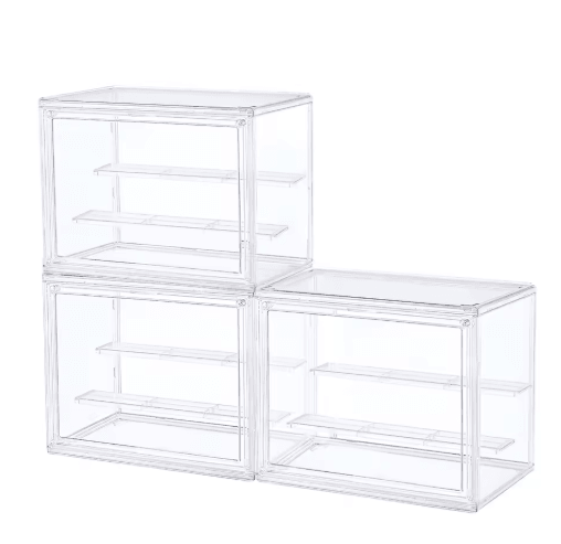 Stackable Clear Display Box for Collectibles – Dustproof Plastic Storage Case with Interlayers