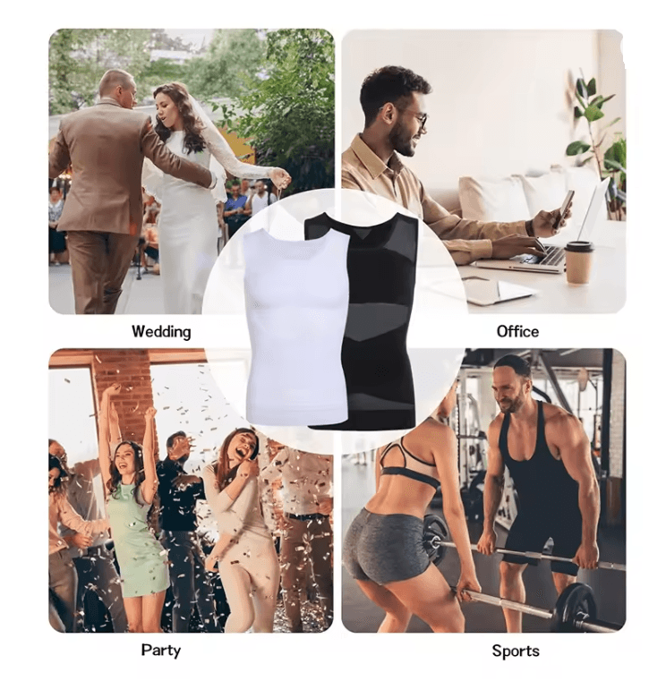 Mens Compression Shirt Slimming Undershirt Tummy Control Tank Top Shapewear