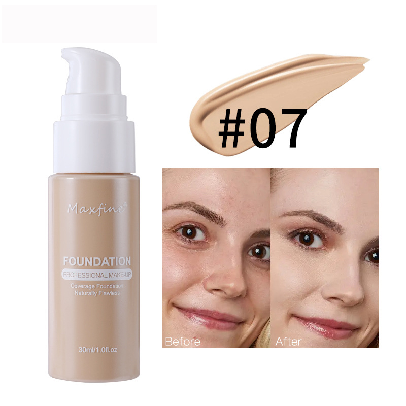 Lightweight Liquid Foundation with Full Coverage, Oil-Control, Waterproof & Sweat-Resistant Concealer