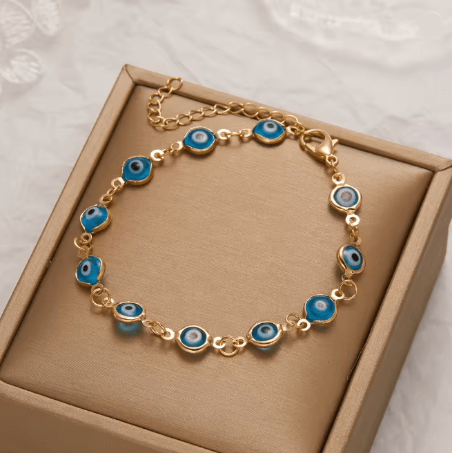 Lucky Evil Eye Bracelet Adjustable Metal Chain Protection Jewelry