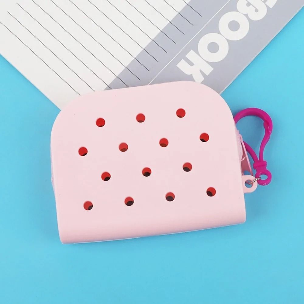 Soft Silicone Mini Hole Wallet – Breathable Zipper Coin Purse & Card Holder