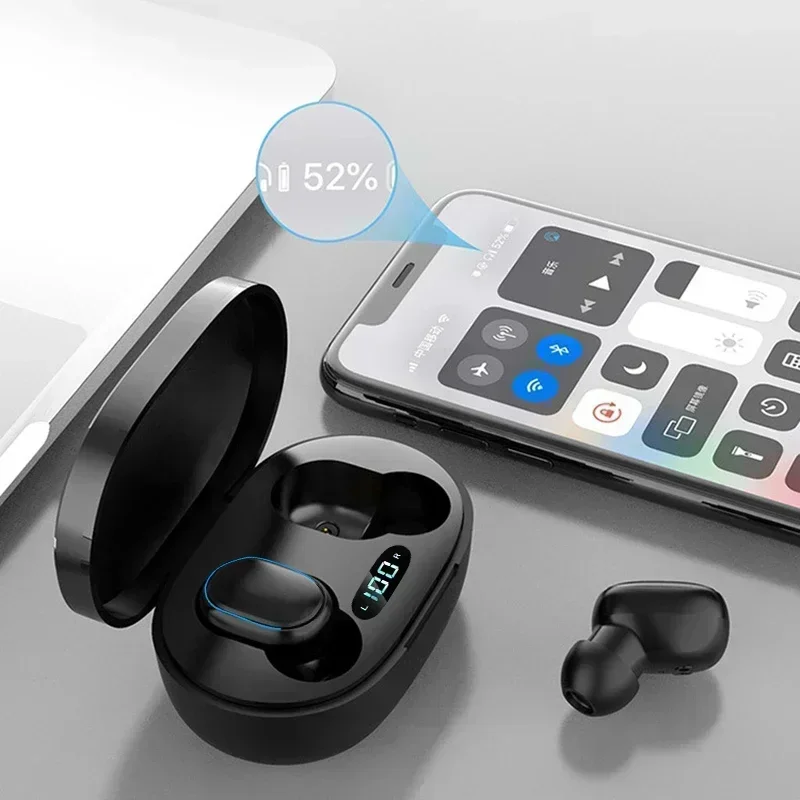 LED Display Wireless Earbuds with Mic Bluetooth TWS Headphones