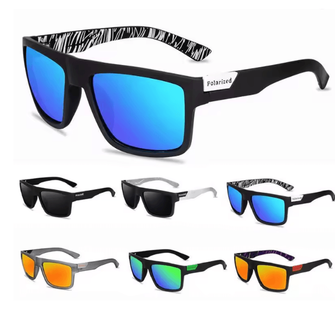 Mens Polarized Square Sunglasses Vintage Driving Style