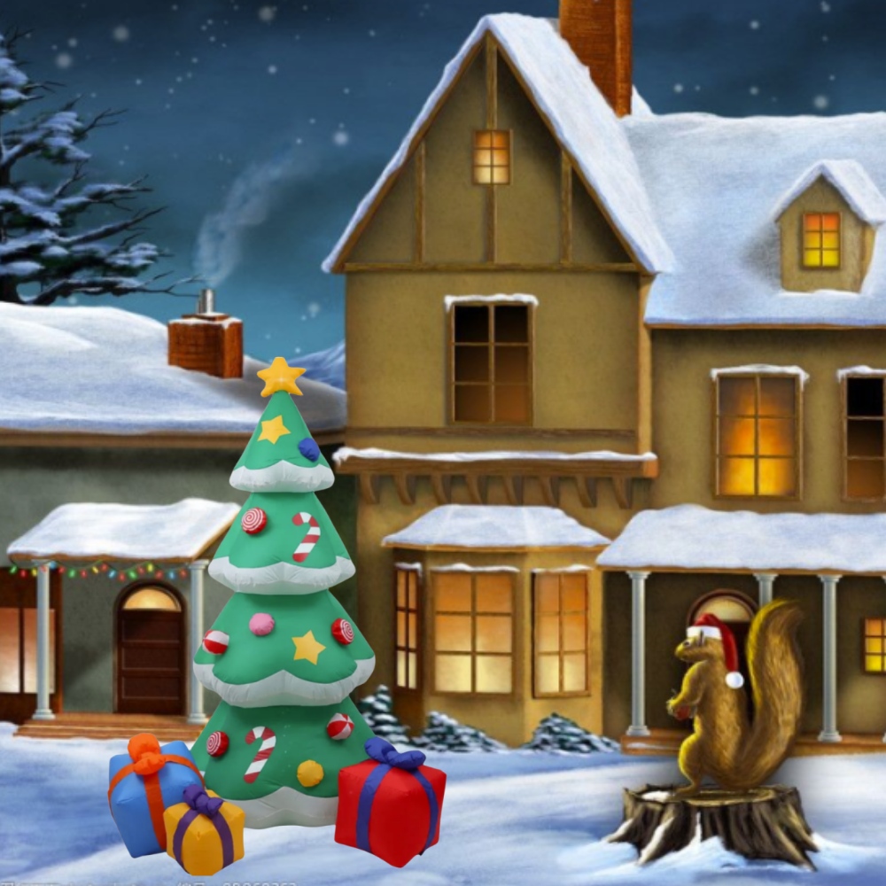 Christmas Inflatable Xmas Tree LED Lights Outdoor Ornament, Christmas Gift Party New Year Indoor Decoration Toys