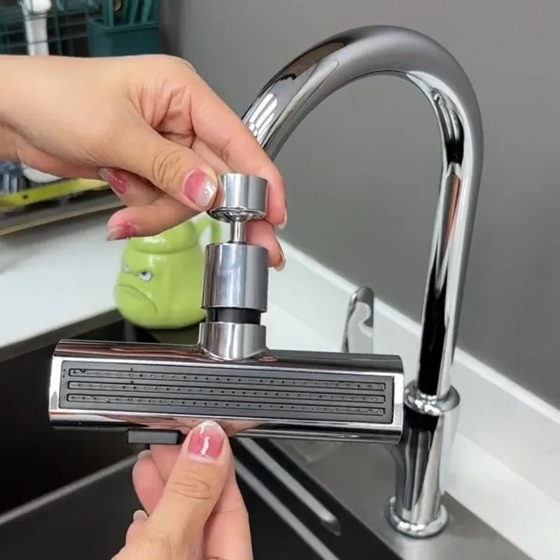 Three-Speed Waterfall Faucet Extender – 360° Rotating Universal Multi-Function Spout